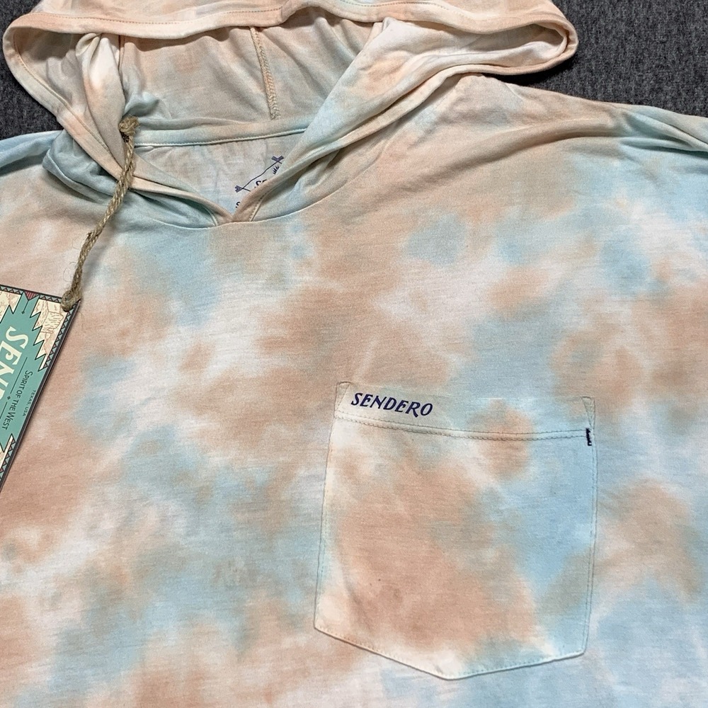 NEW Sendero Yucatan Bamboo Hoodie Tech Shirt Tie Dye Waco Surf 70%BAMBOO Size XL - Picture 5 of 11